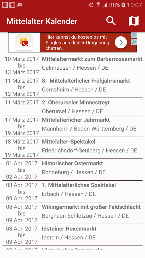 Marktkalendarium-App für alle Mittelalter-Veranstaltungen