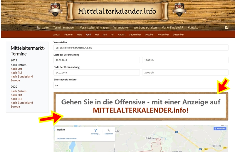 Ihre Werbung auf MITTELALTERKALENDER.INFO